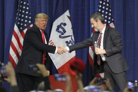 (Courtesy christianpost.com) Jerry Falwell, Jr. shaking hands with Donald Trump.