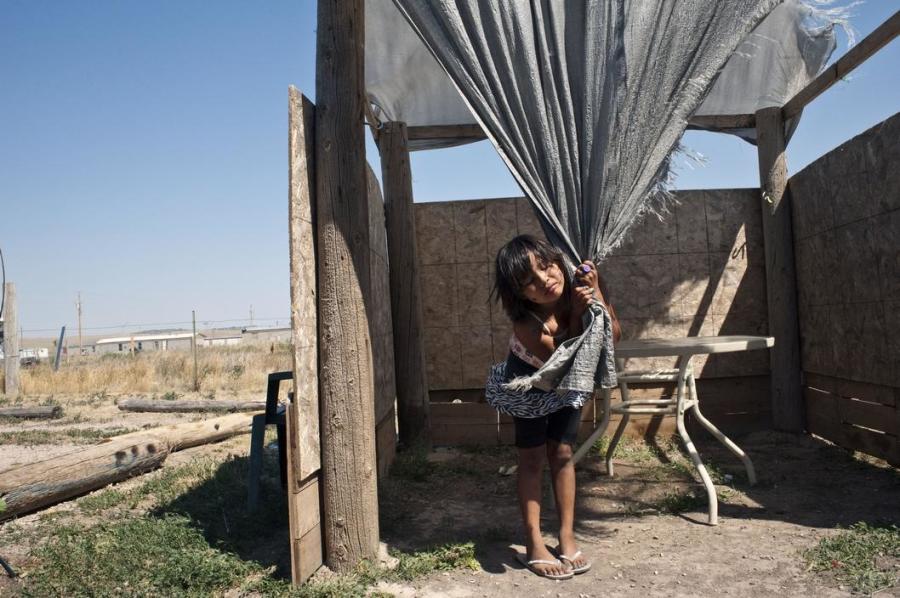 Eight-year-old Christina Boils, Pine Ridge Indian Reservation, Oglala, South Dakota.