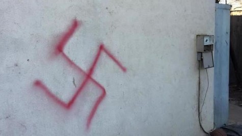 University of California, Davis' AEPi fraternity chapter vandalized with swastikas. Photo courtesy of StandWithUs.com 
