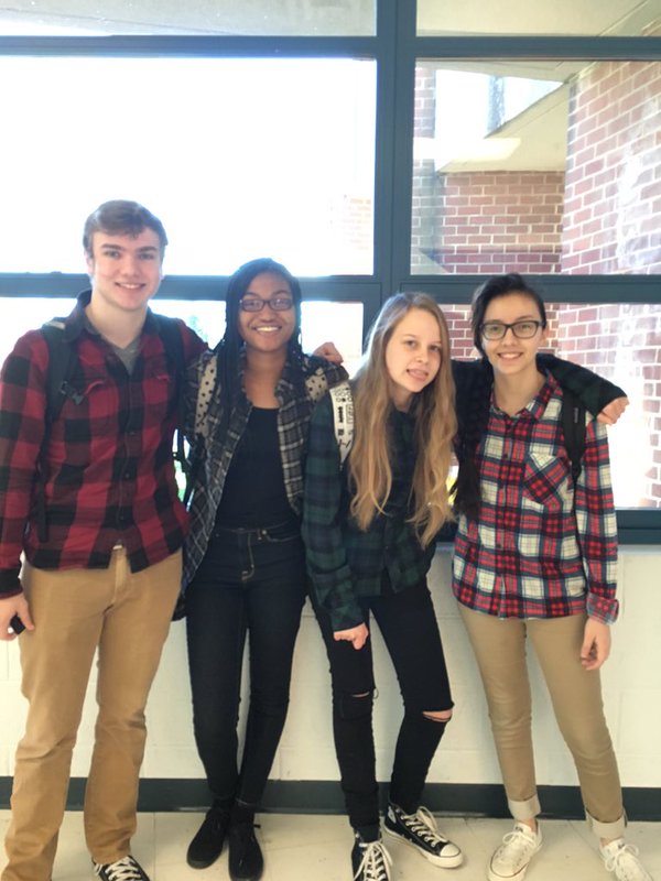 (From Left to Right) John Collins, Camille Roberts, Nicki Dolce and Fabiola Castro, Grade 10