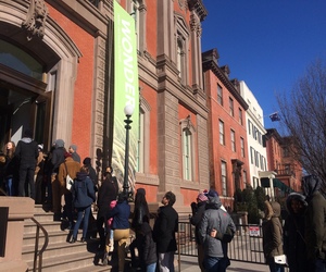 Vistors line up to visit the Renwick Gallery in D.C. 