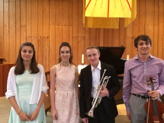 From left to right: junior Charley Costantino, junior Anna Bozard, sophomore Geoffrey Gallante, and senior Eric Costantino 