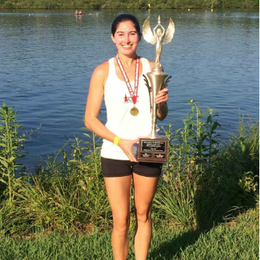 Mrs.Kim after winning Masters Nationals 2017 in Rowing.