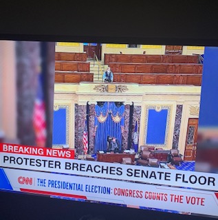 News seen after school on CNN of inside the Capitol building. Photo credit to Ruth Dean
