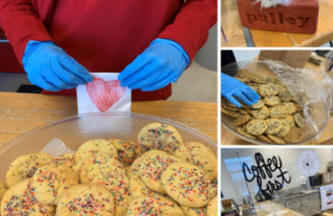 Students prepare snacks and coffee for customers.

Photo Credit: Ms. Byun