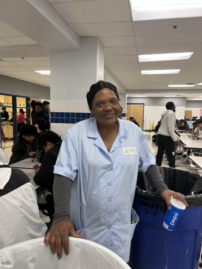One of West Potomacs favorite people, Felicia Solomon is leaving after decades of service. Photo courtesy of West Potomac journalist Catherine Dabbieri.