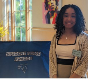 Sara Salama, senior student lead of SEC, wins 2023 Student Peace Award