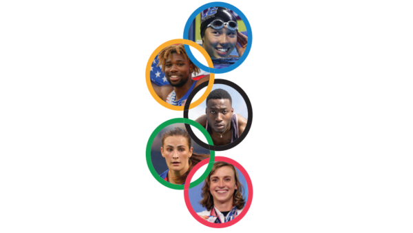 Graphic by Addison Decker showcasing Olympic athletes from the nearby area