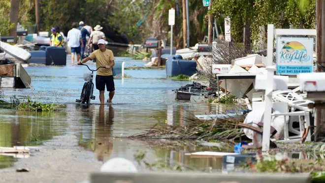 The aftermath of Florida's latest Hurricane, Hurricane Milton passing through Siesta Key. 