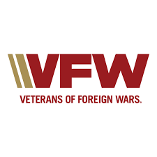 The logo for Veterans of Foreign Wars, a nonprofit that offers a variety of aid programs to veterans and military service members.