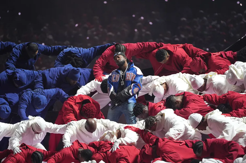 Kendrick Lamar, during his performance after the song "HUMBLE."