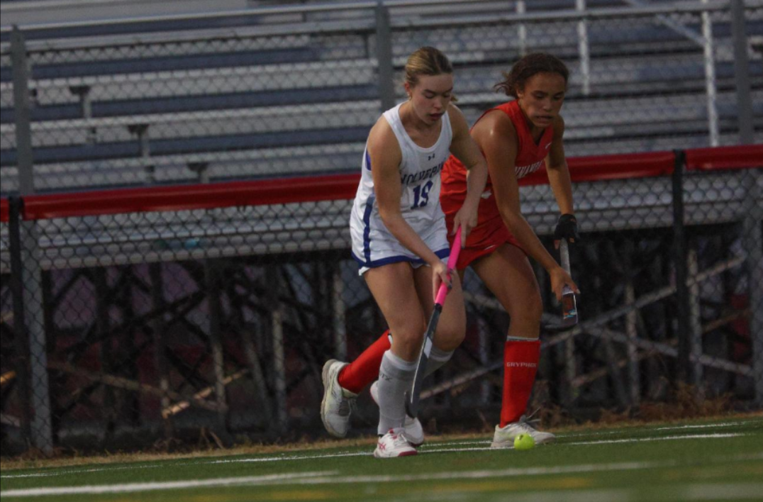 Genovieve Riley dribbles towards the goal in a tough 0-2 loss against Annandale.   