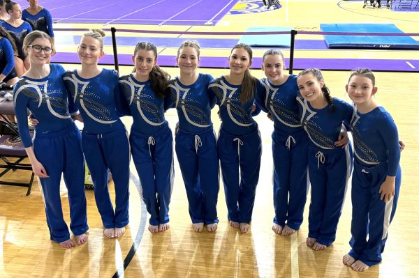 The 2024-2025 West Po Girls Gymnastics team at a competition last year at Lake Braddock. This year they are more than ready to take on the fierce competition. 