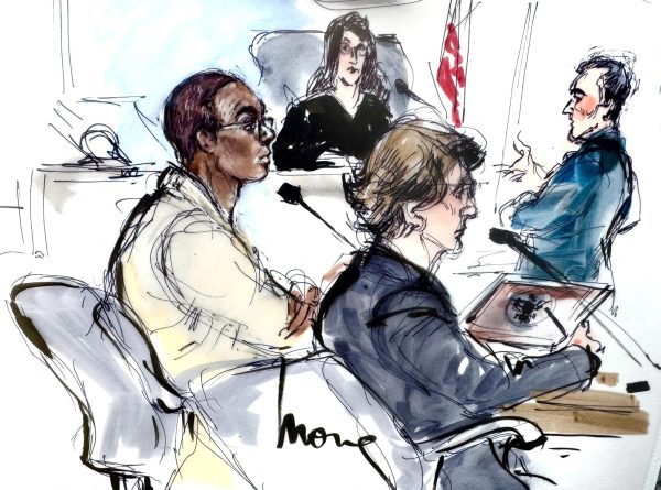 Former CNN anchor Don Lemon (L) appears in a hearing following his arrest for involvement in a protest at a church in Minnesota, in Los Angeles, California, U.S., January 30, 2026, in this courtroom sketch.  REUTERS/Mona Edwards