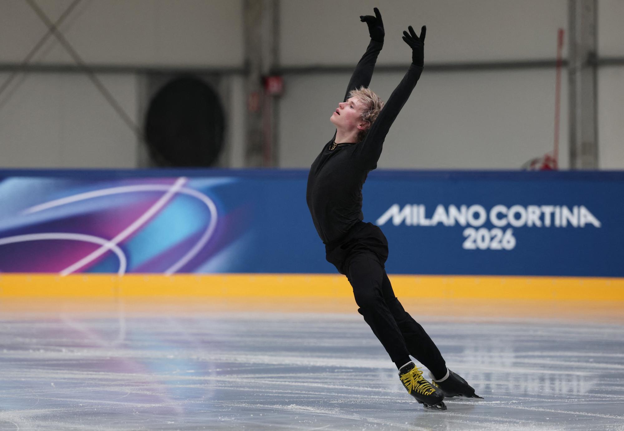 Milano Cortina 2026 Olympics - Figure Skating Training - Milano Ice Skating Arena, Milan, Italy - February 04, 2026. Ilia Malinin of United States during training REUTERS/Amanda Perobelli
